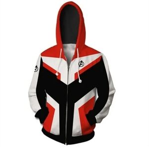 Marvel Avengers Tony Stark Endgame Red and Black Hoodie L